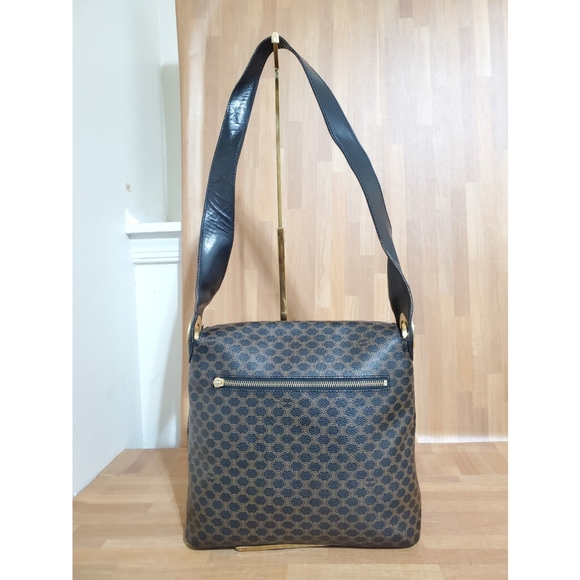 Celine Vintage Flap Shoulder Bag Macadam Coated Canvas Medium - Picture 2 of 12